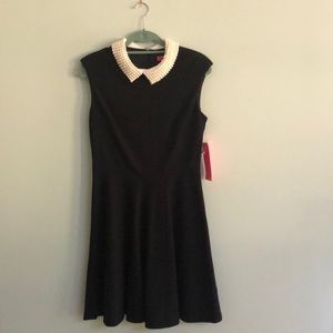 Betsy Johnson black dress w/ pearl collar sz 8 NWT